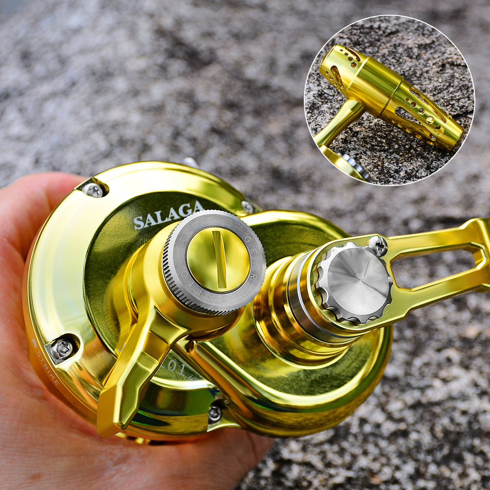 KATYUSHA JN12L/ R02 Gold Hollow Jigging Reel - 40KG Max Drag, Ideal for Fishing & Trolling