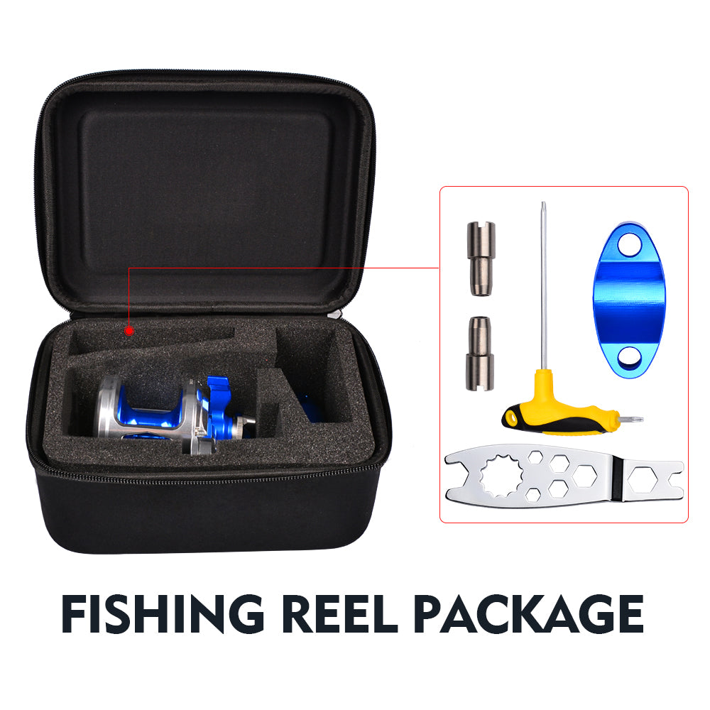KATYUSHA JN12L/ R04 Silver - Blue Jigging Reel: 40KG Max Drag for Fishing & Trolling