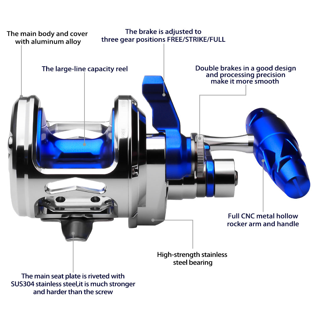 KATYUSHA KJN600 Jigging Reel - 40KG Max Drag, Smooth Fishing Reel with PE Line, Ideal for Trolling Reels