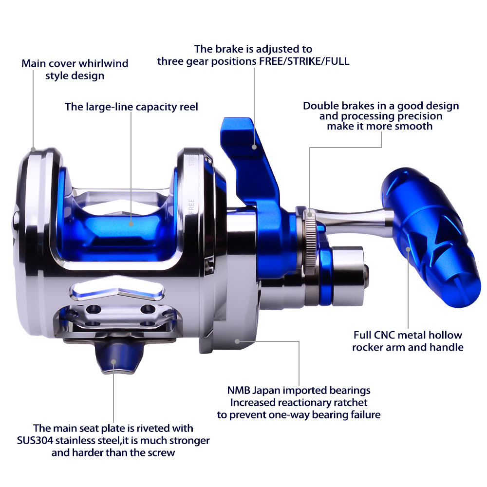 KATYUSHA KJN600 Jigging Reel - 40KG Max Drag, Smooth Fishing Reel with PE Line, Ideal for Trolling Reels - detail view