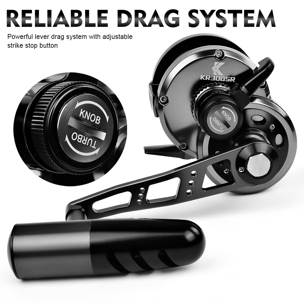 KATYUSHA KR200/ KR300 Jigging Reel with Power Handle Saltwater Trolling - detail view