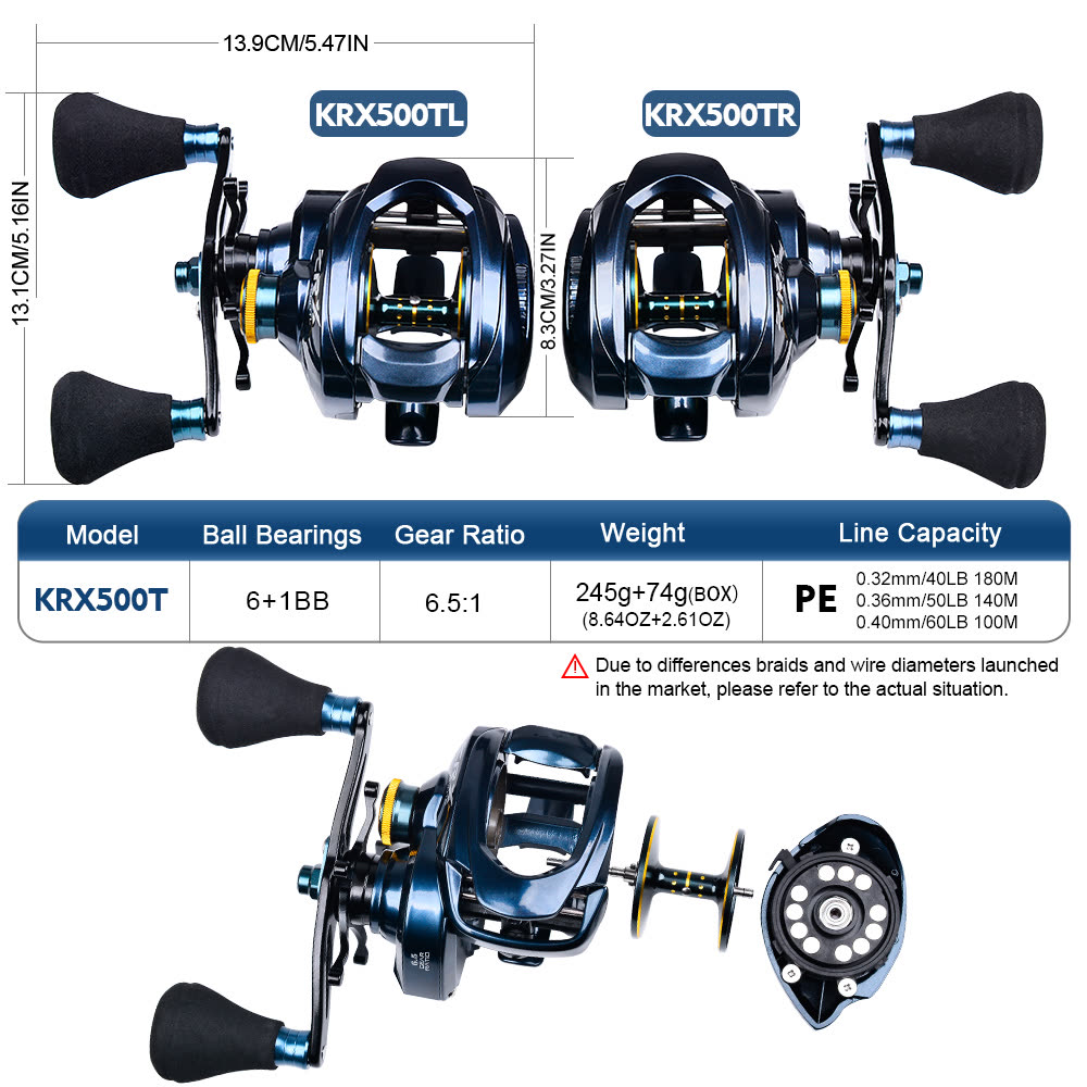 KATYUSHA KRX500 Baitcasting Reel Left/ Right Handle Saltwater - detail view