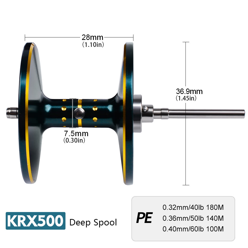 KATYUSHA KRX500 Baitcasting Reel Left/ Right Handle Saltwater - detail view
