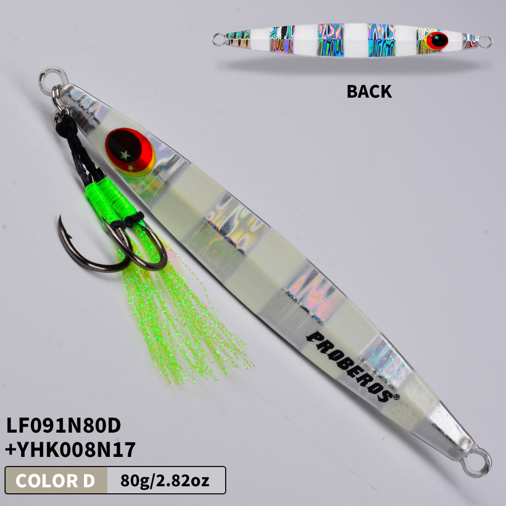 KATYUSHA Saltwater Vertical Jigging Bait, Metal Jig Lure, 60g-100g, with Assist Hook