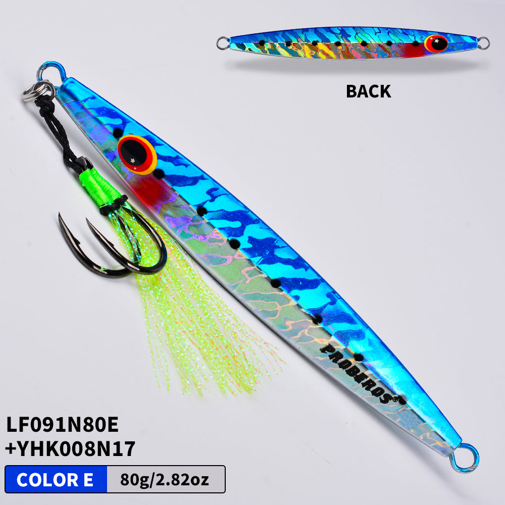 KATYUSHA Saltwater Vertical Jigging Bait, Metal Jig Lure, 60g-100g, with Assist Hook