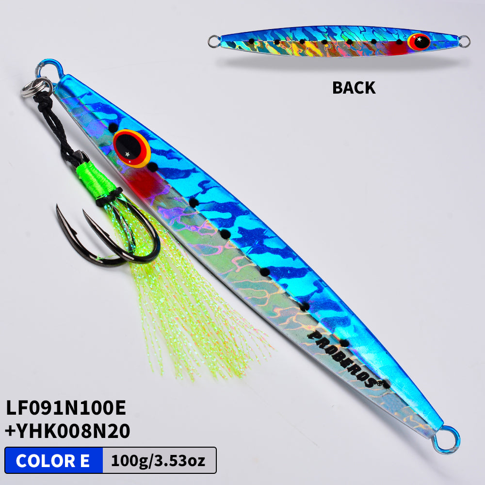 KATYUSHA Saltwater Vertical Jigging Bait, Metal Jig Lure, 60g-100g, with Assist Hook