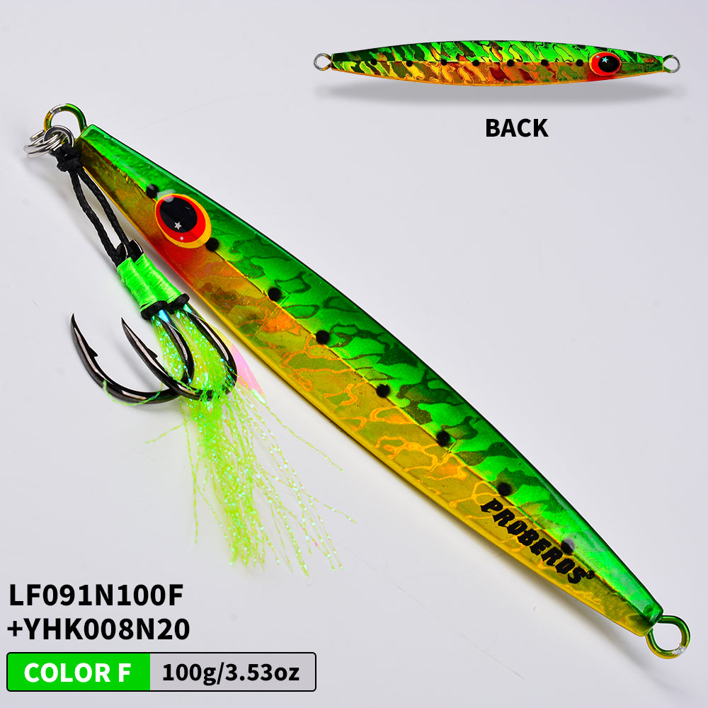 KATYUSHA Saltwater Vertical Jigging Bait, Metal Jig Lure, 60g-100g, with Assist Hook