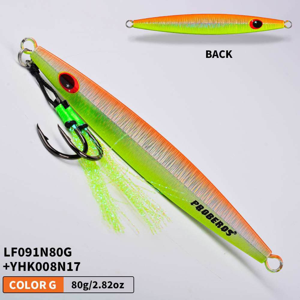 KATYUSHA Saltwater Vertical Jigging Bait, Metal Jig Lure, 60g-100g, with Assist Hook