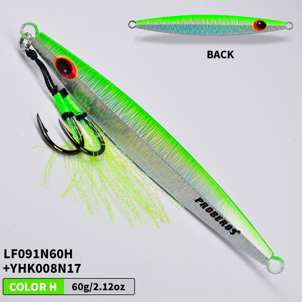 KATYUSHA Saltwater Vertical Jigging Bait, Metal Jig Lure, 60g-100g, with Assist Hook
