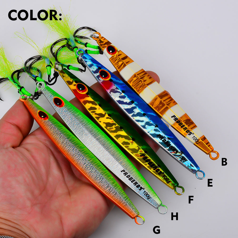 KATYUSHA Saltwater Vertical Jigging Bait, Metal Jig Lure, 60g-100g, with Assist Hook