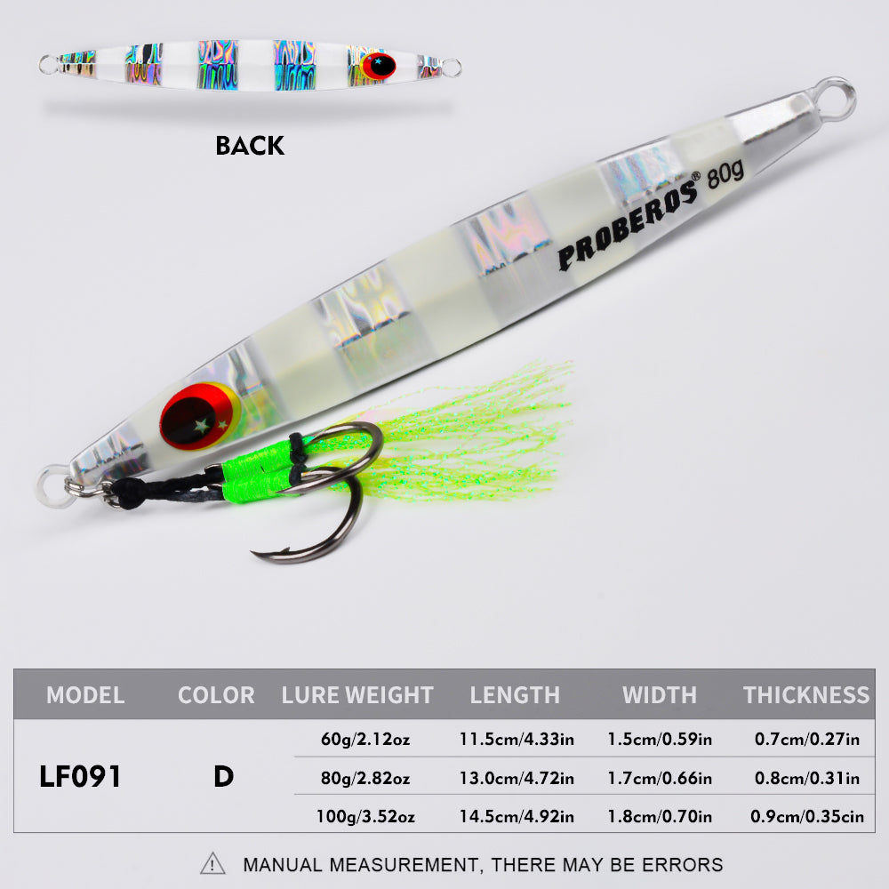 KATYUSHA Saltwater Vertical Jigging Bait, Metal Jig Lure, 60g-100g, with Assist Hook