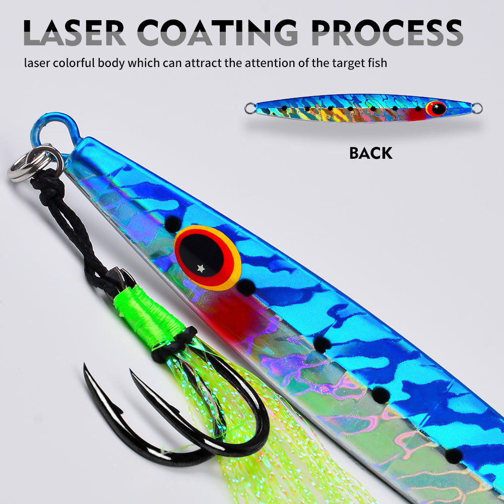 KATYUSHA Saltwater Vertical Jigging Bait, Metal Jig Lure, 60g-100g, with Assist Hook