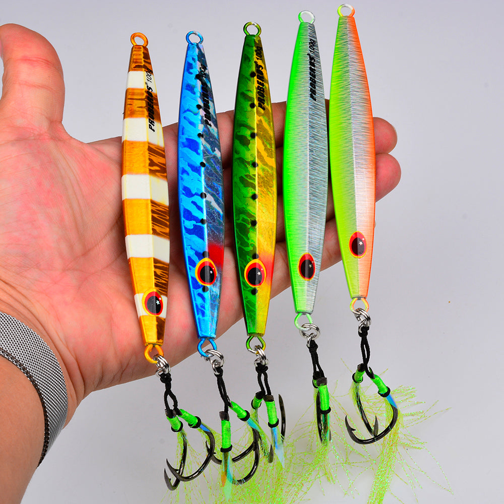 KATYUSHA Saltwater Vertical Jigging Bait, Metal Jig Lure, 60g-100g, with Assist Hook