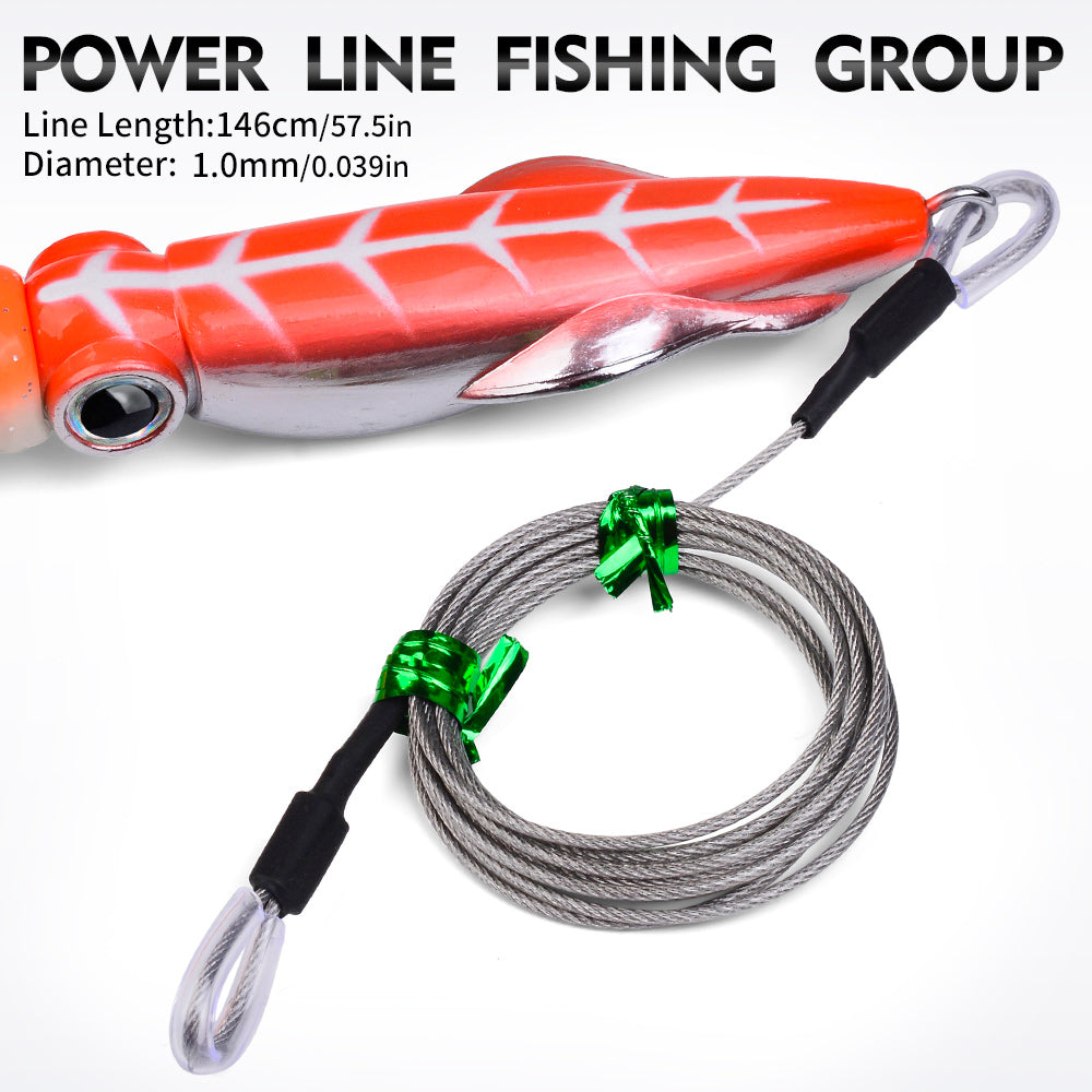 KATYUSHA Squid Lure, 115g-261g, with Wire Leader; Double Hooks Saltwater Deep-Sea Squid Jigging Bait