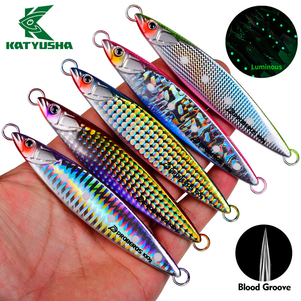 KATYUSHA Metal Jig Lure, 40g-100g, 3D Realistic Fish Design Saltwater Fast Sinking Vertical Jigging Bait