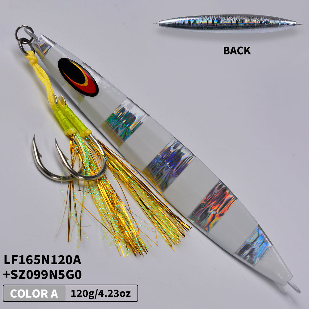 KATYUSHA Metal Jig Fishing Lure Swimbait Spinner Sea Tackle Kit Pesca Artificial Bait Cast 3D Laser Wobbler Pike Spoon Carp Hook( with Assist Hook)