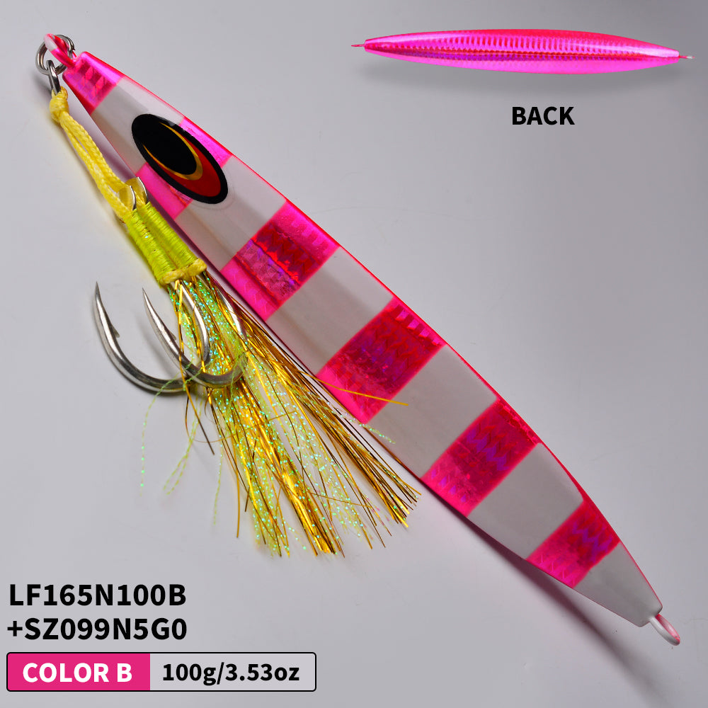 KATYUSHA Metal Jig Fishing Lure Swimbait Spinner Sea Tackle Kit Pesca Artificial Bait Cast 3D Laser Wobbler Pike Spoon Carp Hook( with Assist Hook)