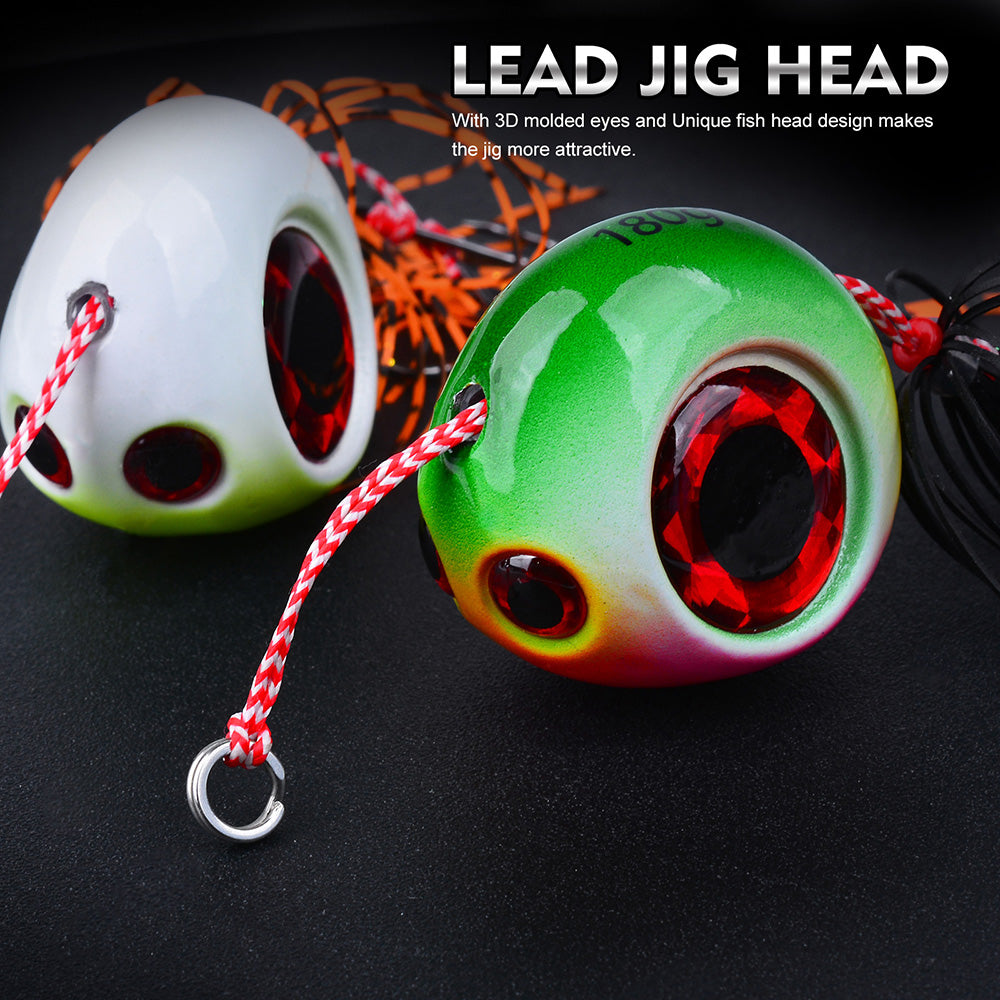 KATYUSHA Lead Slider Jig Lure with 3D Big Eye & Octopus Skirt Saltwater Fishing Bait 40g-180g