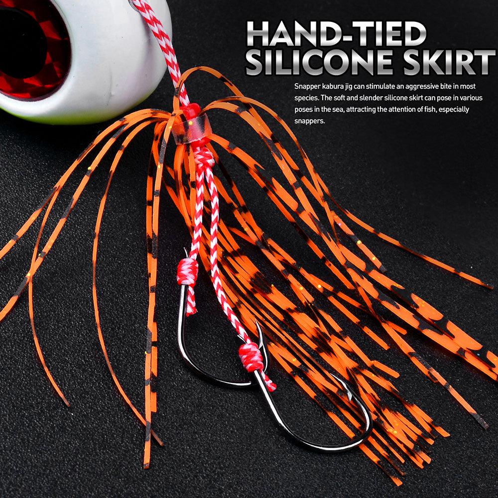 KATYUSHA Lead Slider Jig Lure with 3D Big Eye & Octopus Skirt Saltwater Fishing Bait 40g-180g