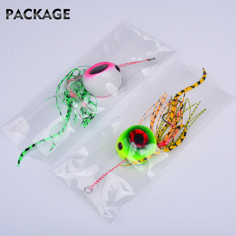 KATYUSHA Lead Slider Jig Lure with 3D Big Eye & Octopus Skirt Saltwater Fishing Bait 40g-180g