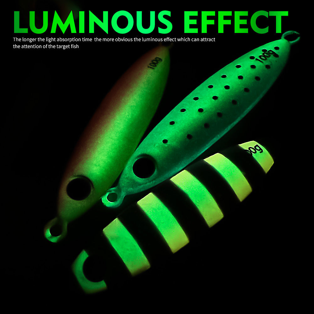 KATYUSHA 30–100g Luminous Metal Jig Lure with Feather Assist Hook
