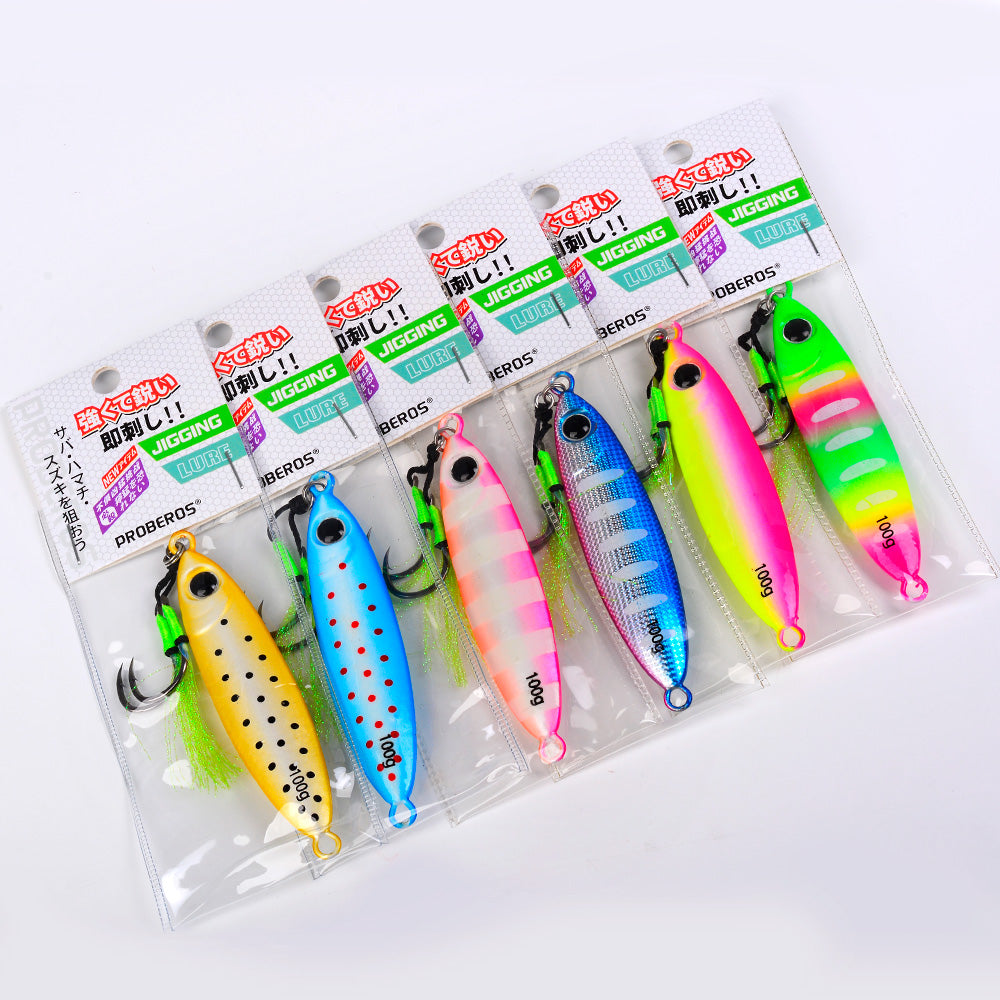 KATYUSHA 30–100g Luminous Metal Jig Lure with Feather Assist Hook