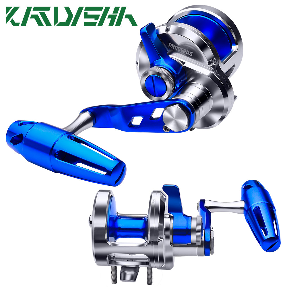 KATYUSHA PJG Jigging Reel Aluminum Alloy Jig Reel Zero Gap Smooth Drag Pre - Spooled PE Line Jigging Reel 300/ 400 Series Fishing Tackle