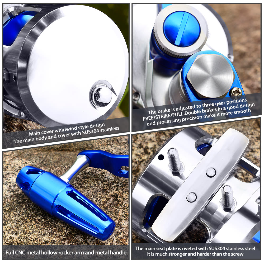 KATYUSHA PJG Jigging Reel Aluminum Alloy Jig Reel Zero Gap Smooth Drag Pre - Spooled PE Line Jigging Reel 300/ 400 Series Fishing Tackle - detail view