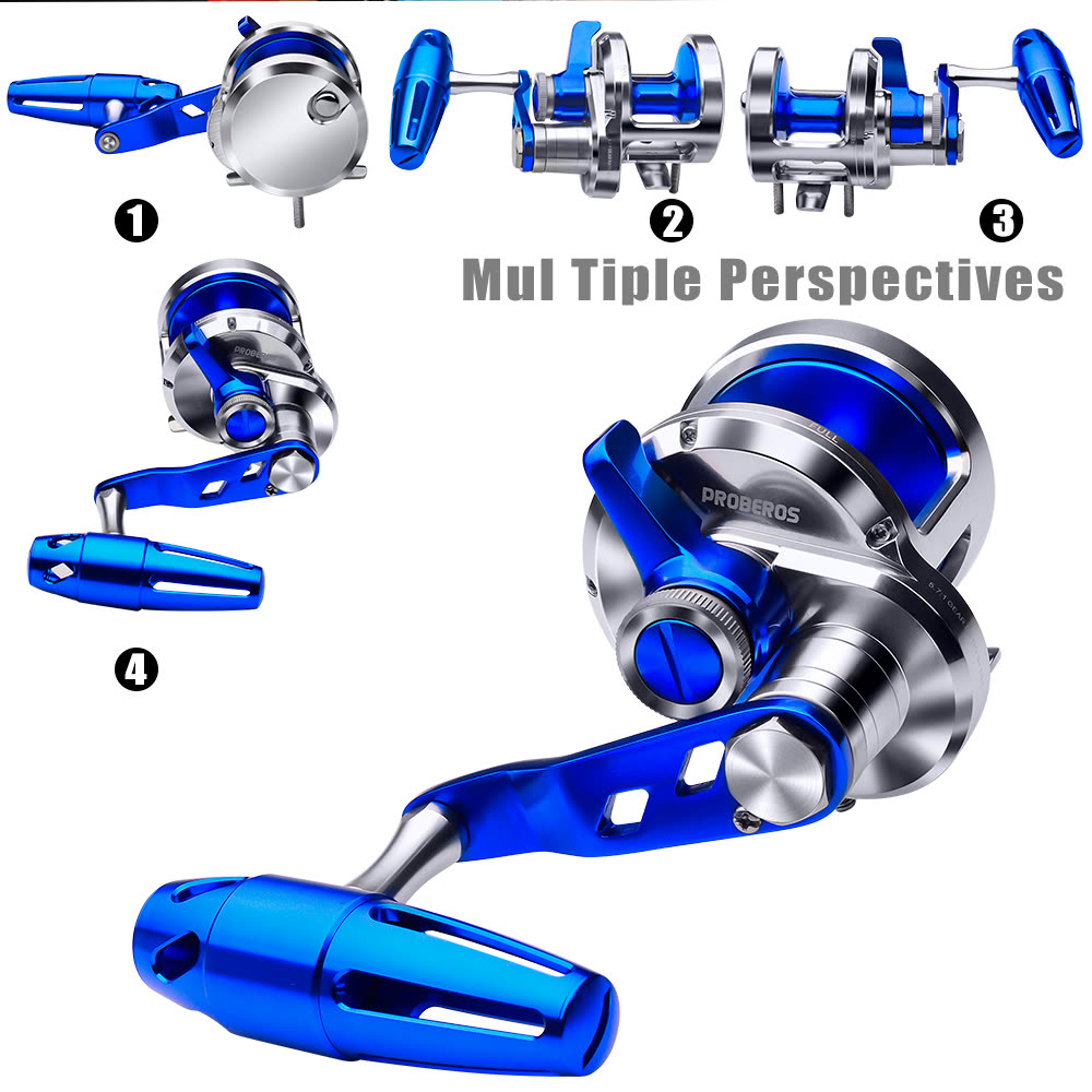 KATYUSHA PJG Jigging Reel Aluminum Alloy Jig Reel Zero Gap Smooth Drag Pre - Spooled PE Line Jigging Reel 300/ 400 Series Fishing Tackle - detail view