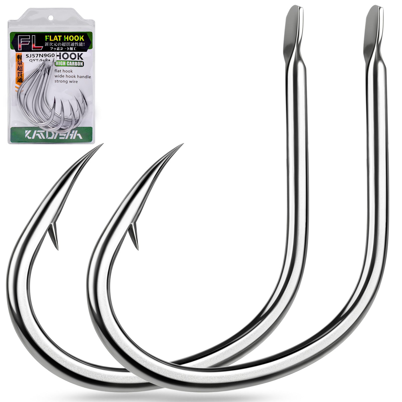KATYUSHA SJ57 Stainless Steel Circle Fishing Hooks, 1/ 0#-9/ 0# Heavy Duty Hooks