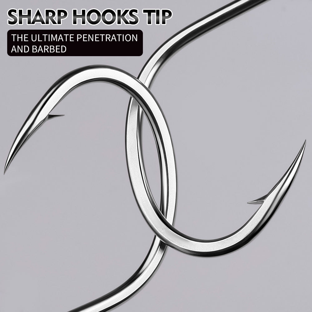 KATYUSHA SJ57 Stainless Steel Circle Fishing Hooks, 1/ 0#-9/ 0# Heavy Duty Hooks