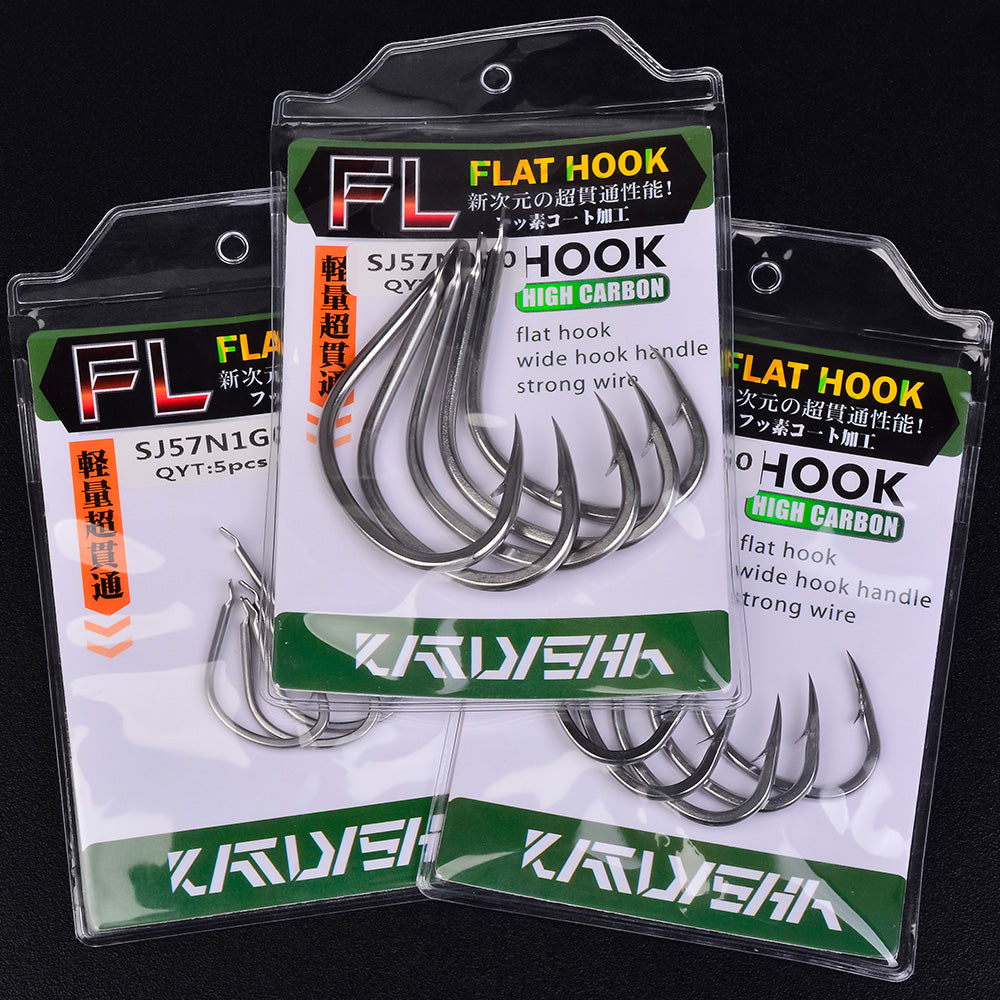 KATYUSHA SJ57 Stainless Steel Circle Fishing Hooks, 1/ 0#-9/ 0# Heavy Duty Hooks