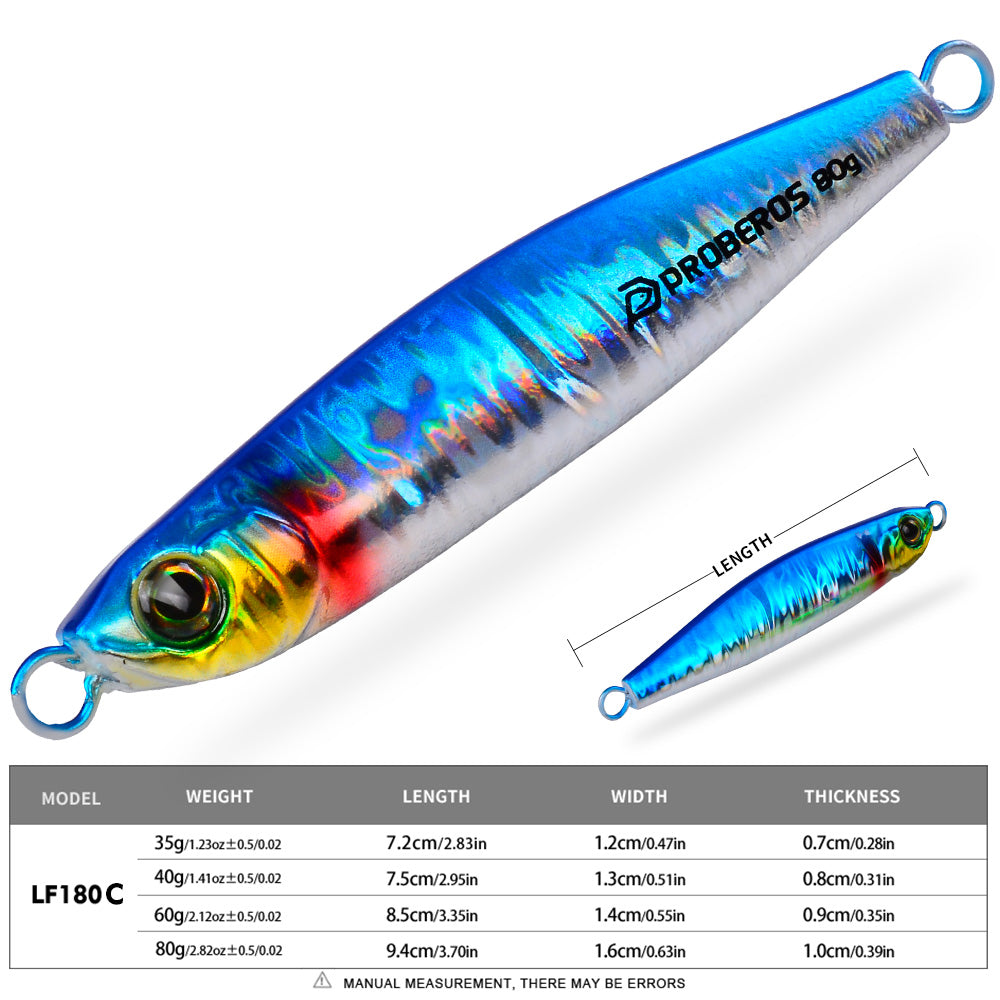KATYUSHA Metal Jig Lure, 35g-80g, Multi-Color Holographic Fish Design Saltwater Vertical Jigging Bait, Realistic 3D Eye Finish