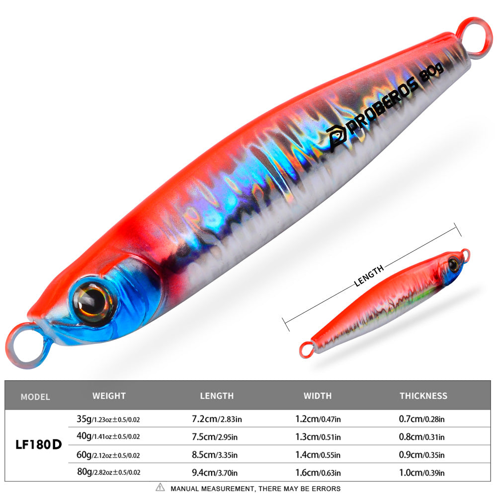 KATYUSHA Metal Jig Lure, 35g-80g, Multi-Color Holographic Fish Design Saltwater Vertical Jigging Bait, Realistic 3D Eye Finish