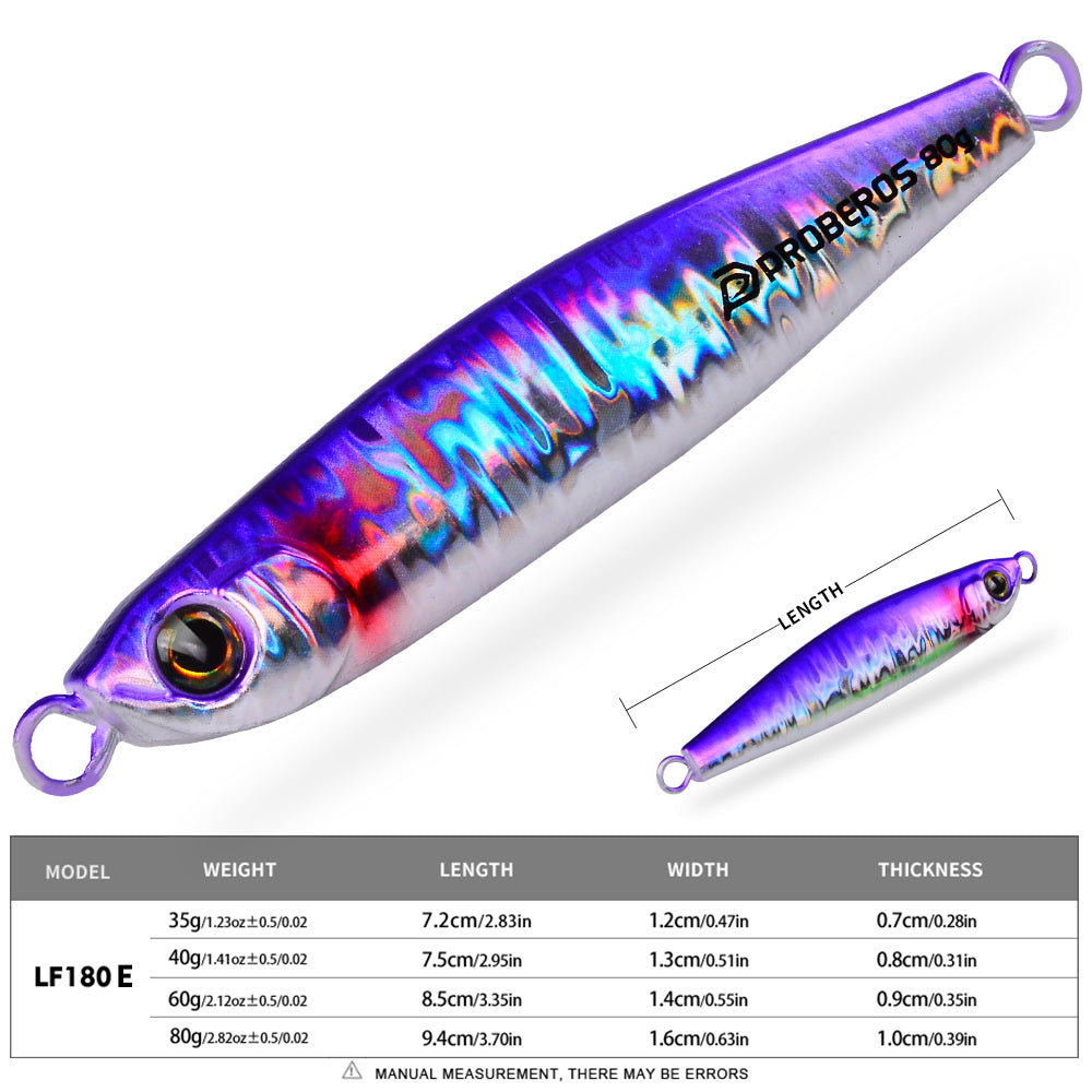 KATYUSHA Metal Jig Lure, 35g-80g, Multi-Color Holographic Fish Design Saltwater Vertical Jigging Bait, Realistic 3D Eye Finish