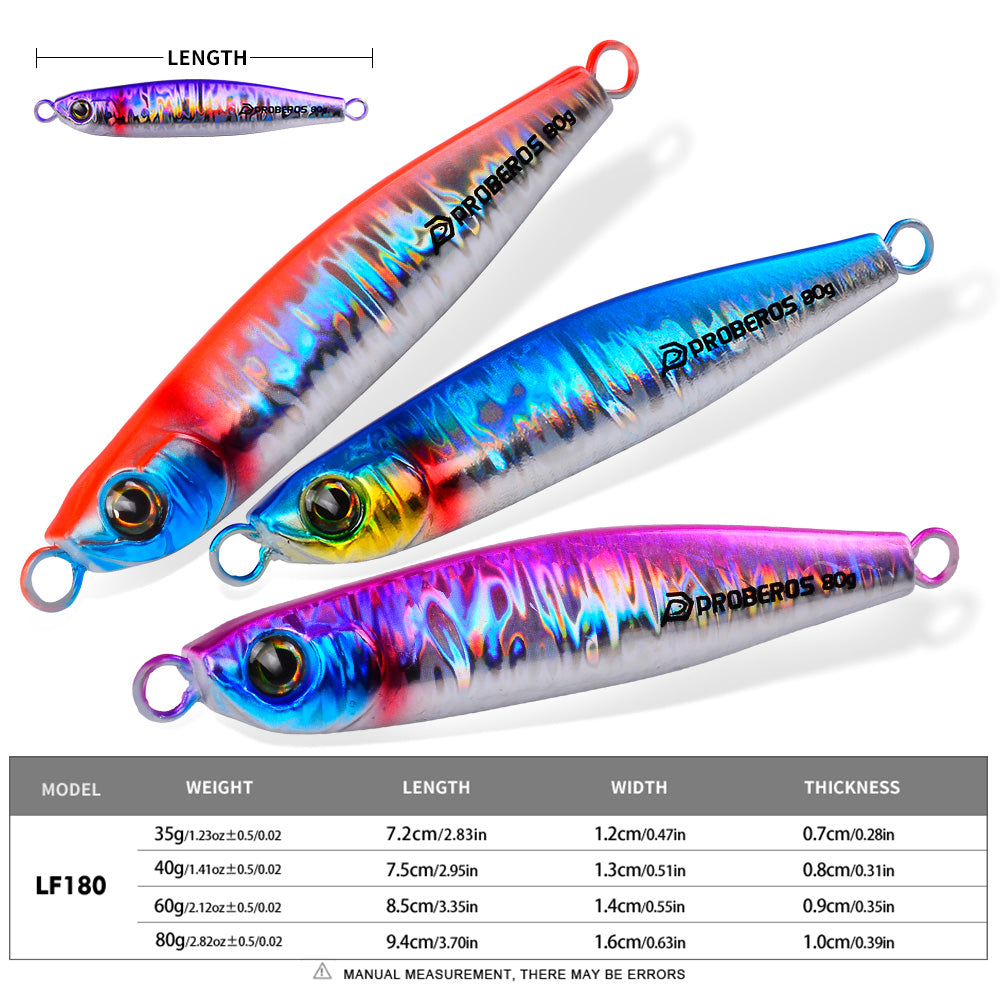 KATYUSHA Metal Jig Lure, 35g-80g, Multi-Color Holographic Fish Design Saltwater Vertical Jigging Bait, Realistic 3D Eye Finish