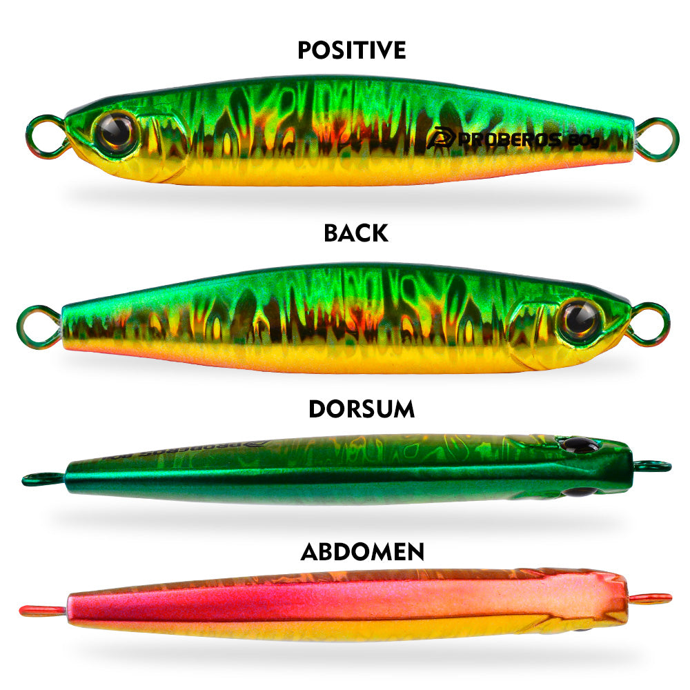 KATYUSHA Metal Jig Lure, 35g-80g, Multi-Color Holographic Fish Design Saltwater Vertical Jigging Bait, Realistic 3D Eye Finish